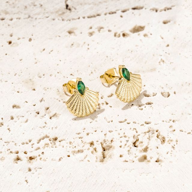 Green Sparkle Sea Shell Earrings från Makeup Mekka – bild 2