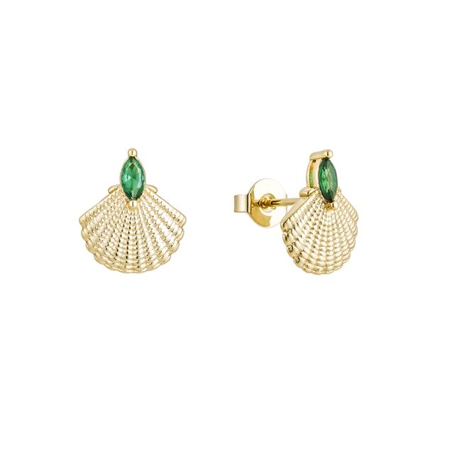 Green Sparkle Sea Shell Earrings från Makeup Mekka