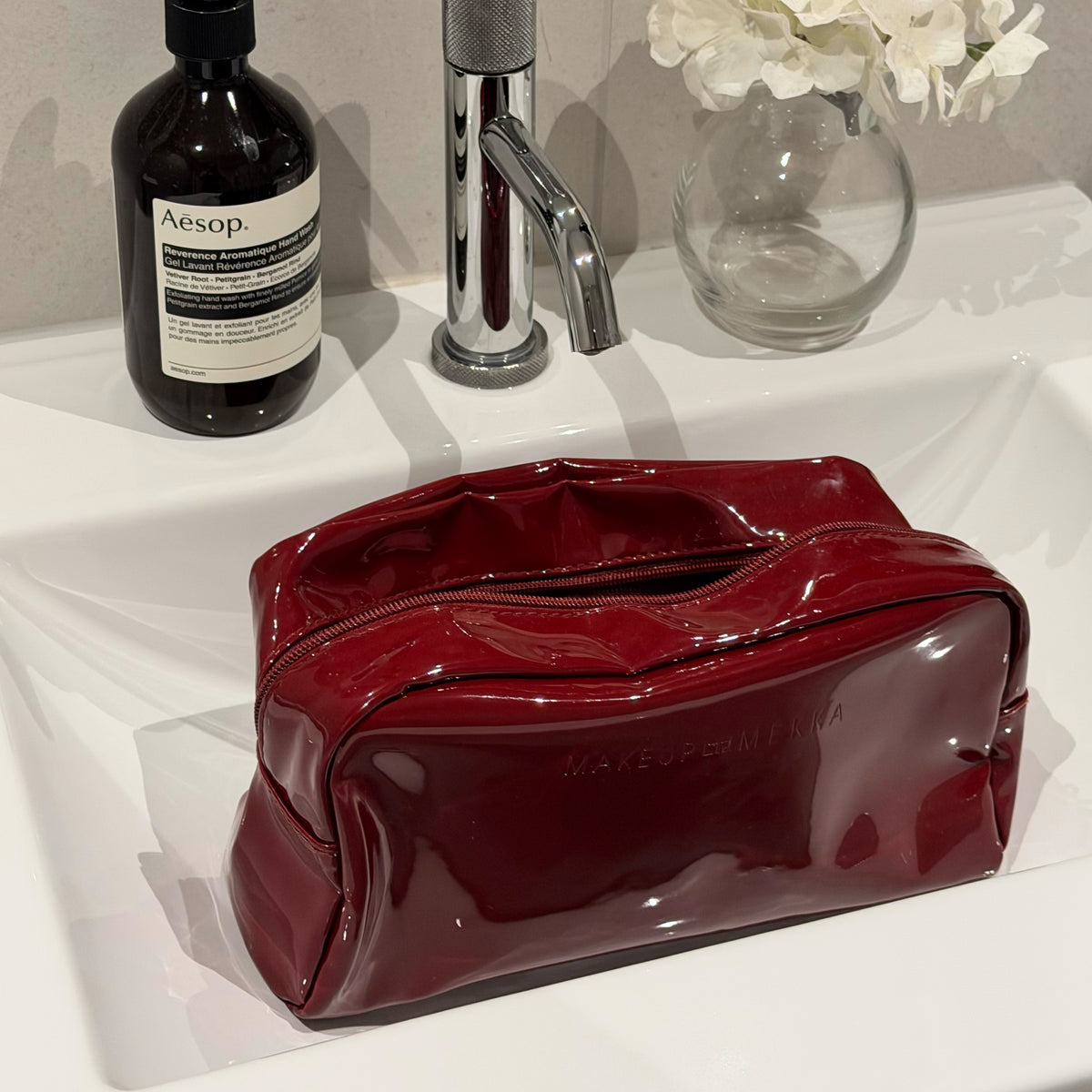 Burgundy Makeup Bag