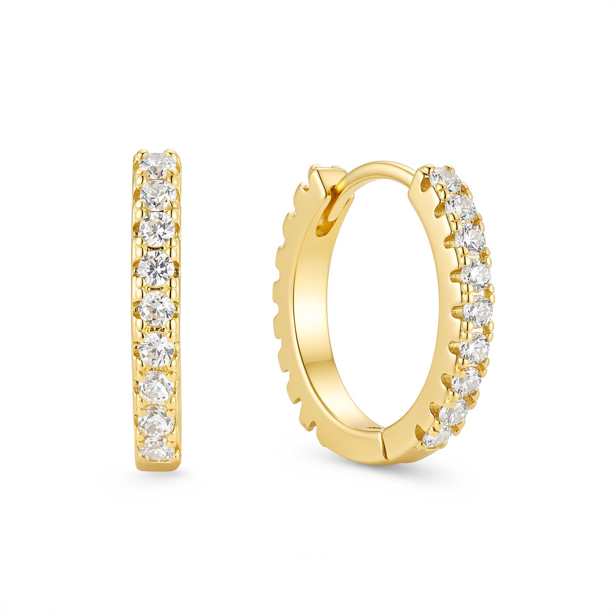 Earrings Crystal Gold 16mm